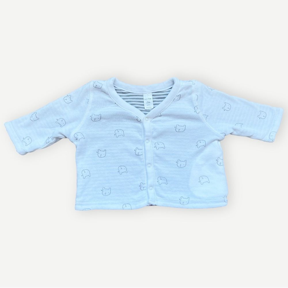 Baby Gap Reversible Long Sleeve Button Up Cotton Cardigan Sweater. 0-3 Months.